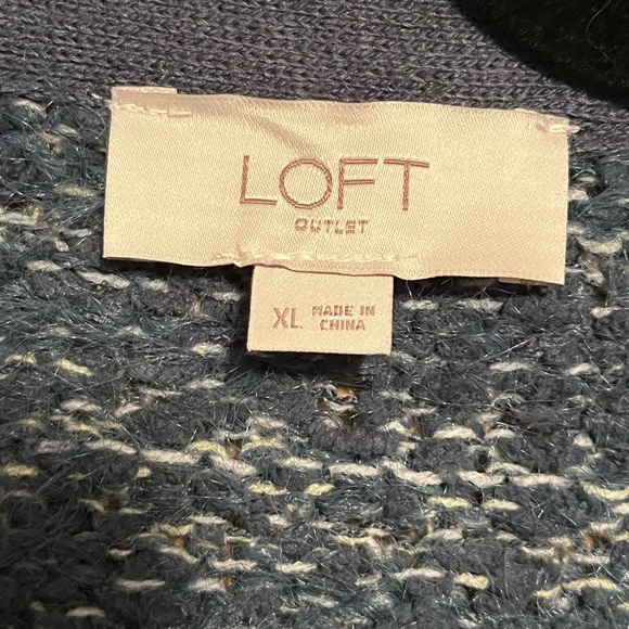 Loft Blue Marled Flecked Open Cardigan Sweater - Picture 5 of 10